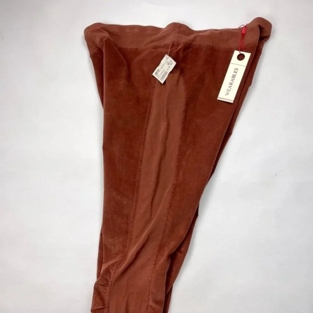 XCVI Cord OSLO Leggings Women XL‎ NWT Stretch Cotton Elastic Waistband Ruched